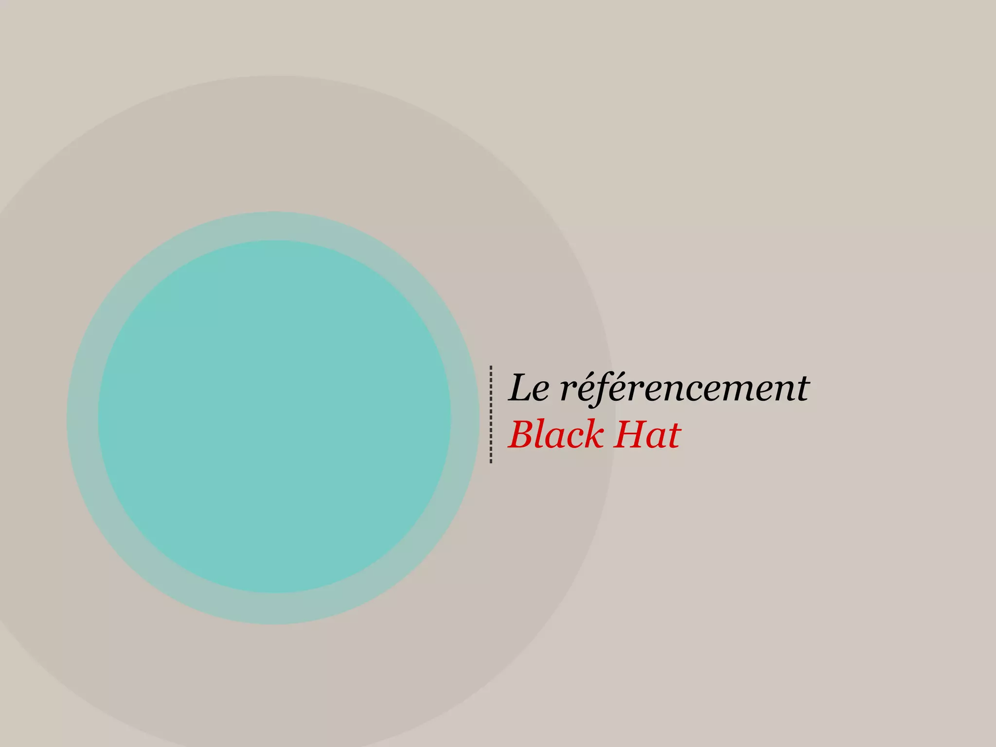 Le référencement
Black Hat
 