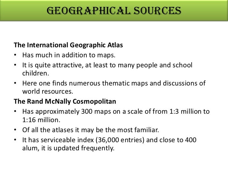 Geographical Sources Governmental Publications/ Documents Continuin…