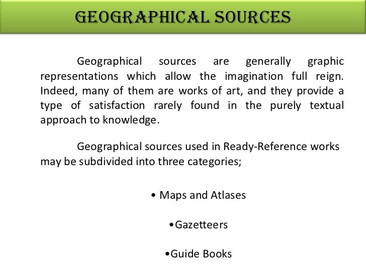 Geographical Sources Governmental Publications/ Documents Continuin…