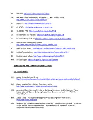 Guidelines for Statistical Measures of Usage of Web-Based information Resources http://www.library.yale.edu/consortia/2001webstats.htm