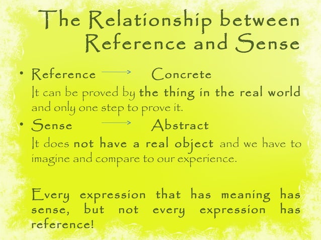 Reference, sense and referring expression | PPT | Books and Literature