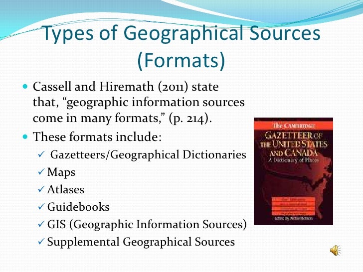 Reference sources presentation geographical and biographical sources