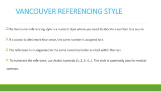 reference style for writing research article | PPTX