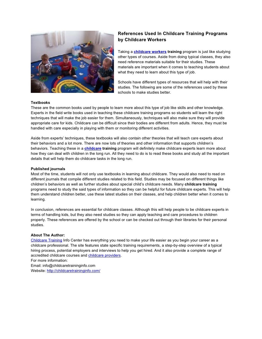 references-used-in-childcare-training-programs-by-childcare-workers