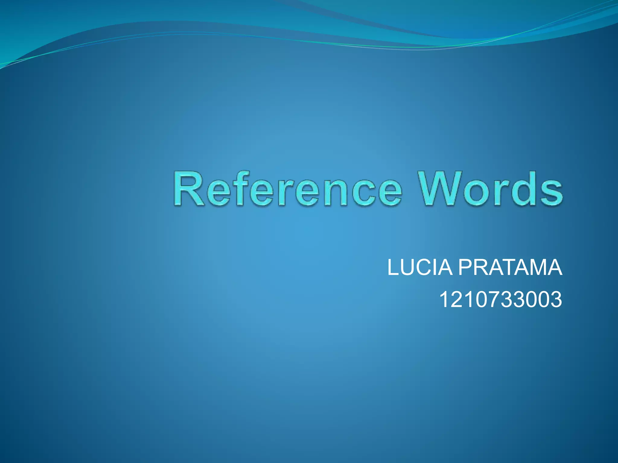 Reference words | PPTX