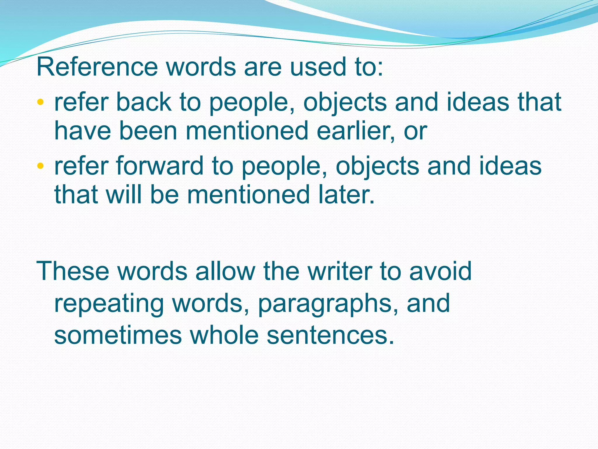 Reference words | PPTX