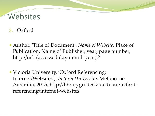 reference writing referencing web site