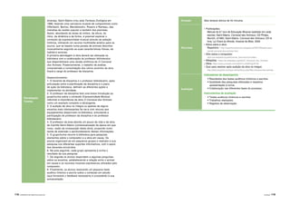 118 |APRENDER COM A BIBLIOTECA ESCOLAR Atividades | 119
Duração Seis tempos letivos de 45 minutos.
Recursos
- Publicações:
Manual do 6.º ano de Educação Musical (adotado em cada
escola); Saint-Säens, Carnaval des Animaux, CD Philips,
Munich, 4/1985; Saint-Säens, Carnaval des Animaux, CD et
livre, Le Chant du Monde, Arsenal de Metz, 2000
- Sítios sobre a obra:
Repertório - http://repertoriosinfonico.blogspot.pt/2007/08/saint-sans-
camile-carnaval-dos-animais.html
- Sítio sobre o compositor:
https://pt.wikipedia.org/wiki/Camille_Saint-Sa%C3%ABns
- Wikipédia - https://pt.wikipedia.org/wiki/O_Carnaval_dos_Animais
- Obra: https://www.youtube.com/watch?v=khjRCrgCEYM
- Quiz para resolver após audição da obra na íntegra:
http://www.proprofs.com/quiz-school/story.php?title=carnaval-dos-animais
Avaliação
Indicadores de desempenho
• Resultados dos testes auditivos tímbricos e escritos.
• Qualidade das pesquisas efetuadas e respetiva
apresentação à turma.
• Colaboração nas diferentes fases do processo.
Instrumentos de avaliação
• Testes auditivos tímbricos e escritos.
• Trabalhos realizados.
• Registos de observação.
diversas, Saint-Säens criou esta Fantasia Zoológica em
1886, fazendo uma caricatura musical de compositores como
Offenbach, Berlioz, Mendelssohn, Rossini e Rameau, das
melodias de caráter popular e também dos pianistas.
Assim, abordando as áreas do timbre, da altura, do
ritmo, da dinâmica e da forma, é possível explorar o
conteúdo da expressividade musical através da seleção
tímbrica, utilizando um recurso multimédia atrativo para os
alunos, que se baseia numa parada de animais descritos
musicalmente segundo as suas características físicas, de
habitat e sonoras.
A primeira abordagem à obra deverá ser efetuada na
biblioteca com a colaboração do professor bibliotecário
que disponibilizará uma versão sinfónica de O Carnaval
dos Animais. Posteriormente, o trabalho de análise,
compreensão e consolidação dos vários excertos da obra
ficará a cargo do professor da disciplina.
Desenvolvimento:
1. O docente da disciplina e o professor bibliotecário, após
articulação entre a planificação da disciplina e o plano
de ação da biblioteca, definem as diferentes ações a
implementar na atividade.
2. O professor da disciplina fará uma breve introdução ao
grupo/turma sobre o conteúdo Expressividade Musical,
referindo a importância da obra O Carnaval dos Animais
como um exemplo completo e abrangente.
3. A audição da obra na íntegra ou apenas de alguns
excertos mais interessantes far‑se‑á com recurso aos
equipamentos disponíveis na biblioteca, articulando a
participação do professor da disciplina e do professor
bibliotecário.
4. O professor da área aborda um pouco da vida e da obra
de Camille Saint-Säens (contextualização da época em que
viveu, razão da composição desta obra), propondo como
tarefa de extensão o aprofundamento destas informações.
5. O grupo/turma recorre à biblioteca para pesquisar
elementos sobre o compositor e a obra em causa. Os
alunos organizam‑se em pequenos grupos e realizam a sua
pesquisa nos diferentes suportes informativos, com o apoio
dos docentes envolvidos.
6. Na aula seguinte, cada grupo apresenta à turma o
resultado da sua pesquisa.
7. De seguida os alunos respondem a algumas perguntas
sobre os excertos, estabelecendo a relação entre o animal
em causa e os recursos musicais expressivos utilizados pelo
compositor.
8. Finalmente, os alunos resolverão um pequeno teste
auditivo tímbrico e escrito sobre o conteúdo em estudo
(que fornecerá o feedback necessário) e procederão à sua
autoavaliação.
Estratégias/
Tarefas
 
