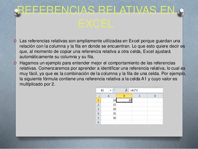 Referencias absolutas y relativas en excel