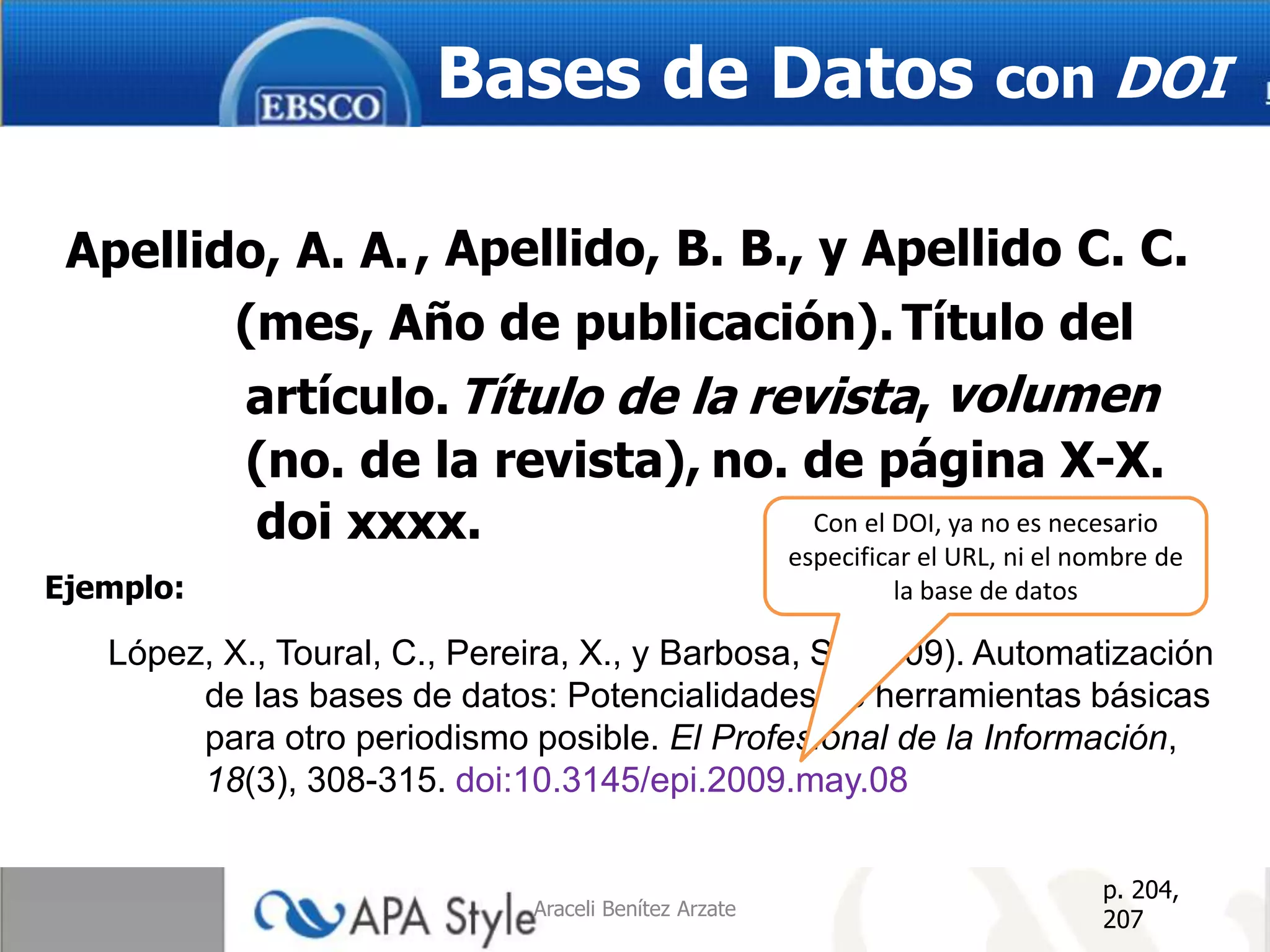 Referencias apa 2019 araceli benitez | PPTX | Publishing Industry ...