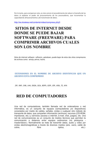 REDES Y COMPONENTES DE LA COMPUTADORA