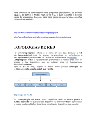 REDES Y COMPONENTES DE LA COMPUTADORA
