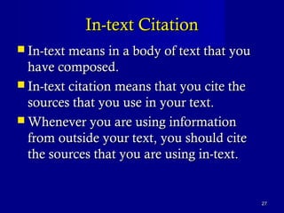 Referencing in ACADEMIC writing PPT