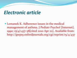 Referencing Citation Referencing Citation