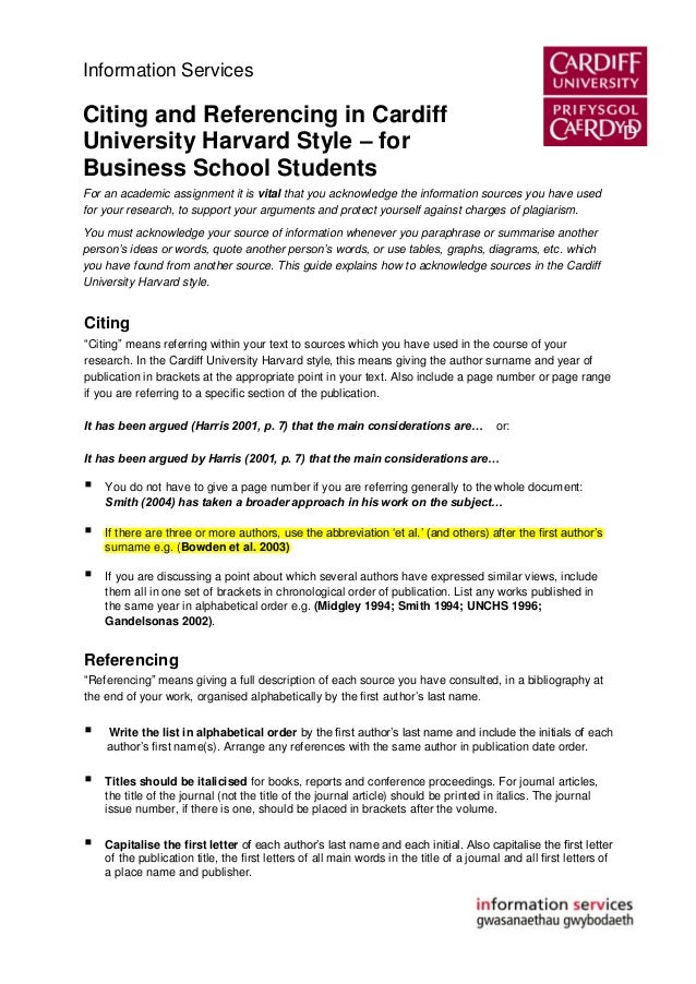 Cardiff university dissertation guidelines