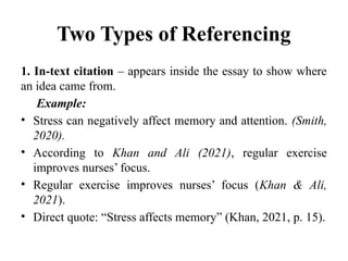 In Text Reference Types Referencing_in_Academic_Writing_APA7_AneesaBatool.pptx