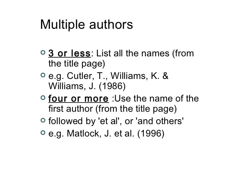 apa format title page multiple authors