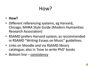Referencing methods and approaches | PPTX