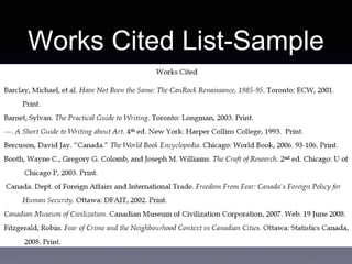 Works Cited List-Sample