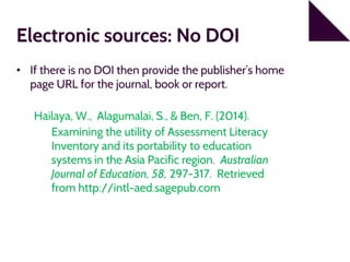 APA 6th edition referencing. Part 2: Reference list | PPT