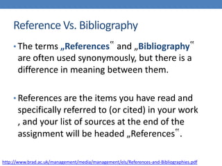 Referencing styles & Bibliography | PPT