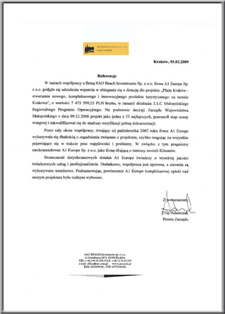 A1 Europe - referencje