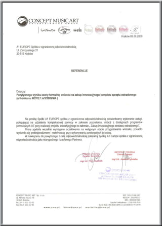 A1 Europe - referencje