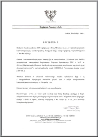 A1 Europe - referencje