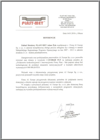 A1 Europe - referencje