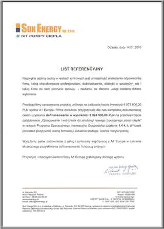 A1 Europe - referencje