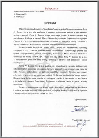 A1 Europe - referencje