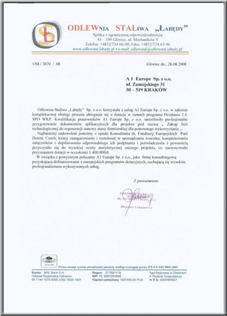 A1 Europe - referencje