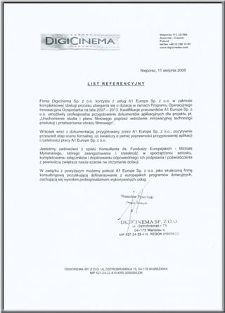 A1 Europe - referencje