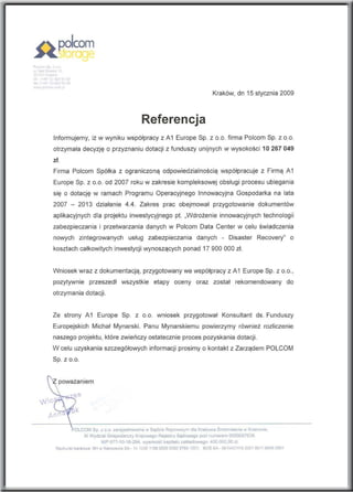 A1 Europe - referencje