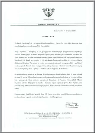 A1 Europe - referencje