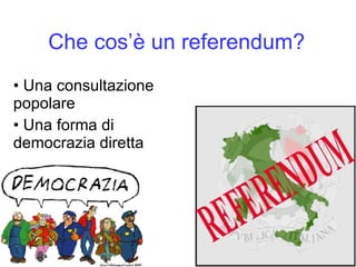 Che cos ’è   un referendum? ,[object Object],[object Object]