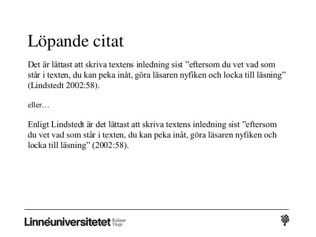 referera i löpande text referera i löpande text