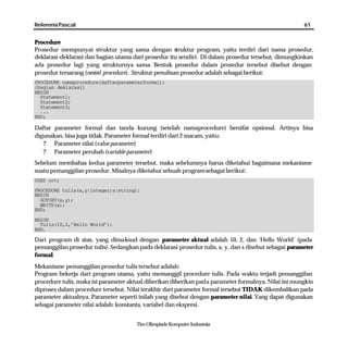 Referensi pemrograman bahasa pascal | PDF