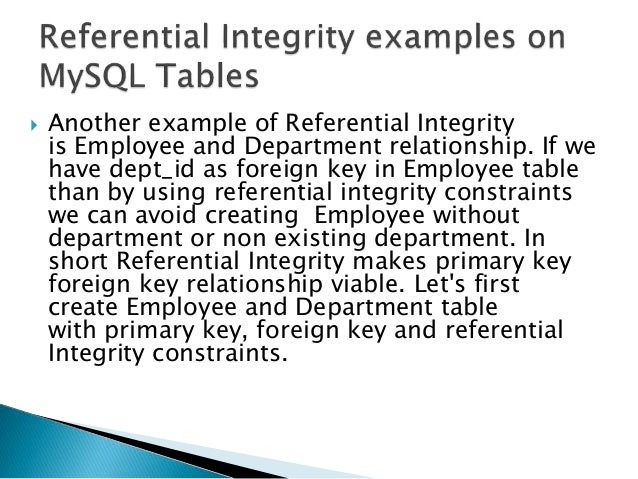 Referential integrity