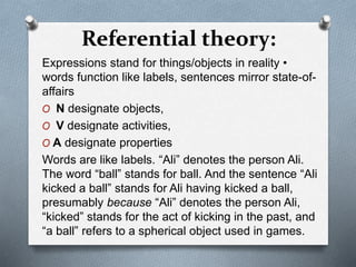 Referential theory of meaning | PPTX