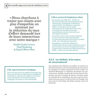 Une nouvelle vague arrive avec les révolutions à venir4
4.2.2. Les chatbots, et les enjeux
du conversationnel
ff
ffi
ﬁ
s ﬁ
ﬁ
ﬁ
ff
REFERENTIEL 2017.indd 118 20/06/2017 00:22
 