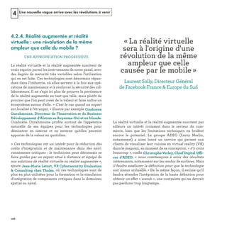 Une nouvelle vague arrive avec les révolutions à venir4
ﬁ ffi
ﬁ
ﬁ
ff «  h 
4.2.4. Réalité augmentée et réalité
virtuelle : une révolution de la même
ampleur que celle du mobile ?
ﬁ
REFERENTIEL 2017.indd 126 20/06/2017 00:22
 
