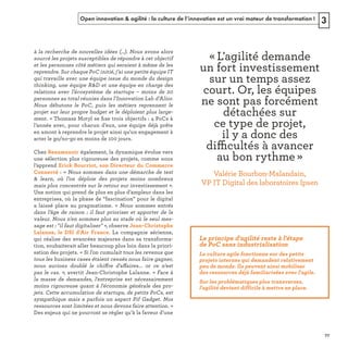 Open innovation & agilité : la culture de l’innovation est un vrai moteur de transformation ! 3
ﬁ
« 
t 
ff ff
. 
. 
ffi
REFERENTIEL 2017.indd 77 20/06/2017 00:22
 
