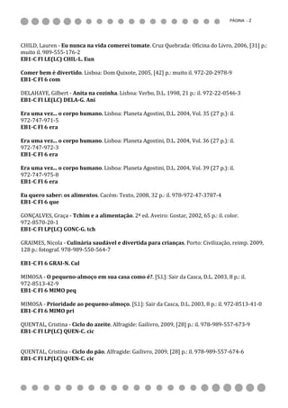 Referências alimentação