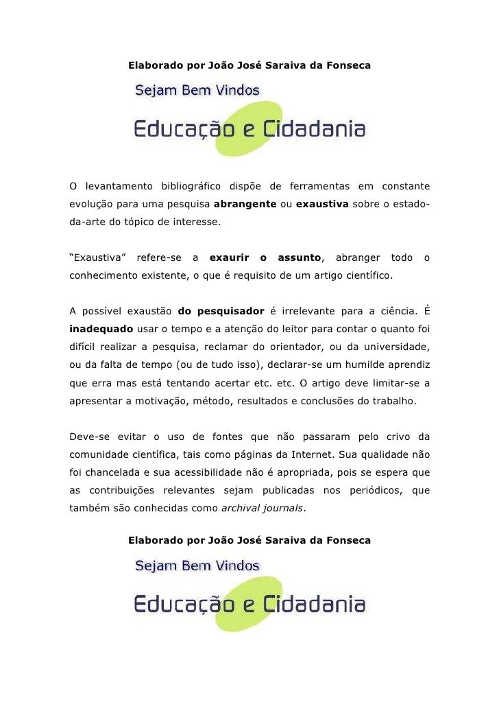Pesquisa sobre artigo