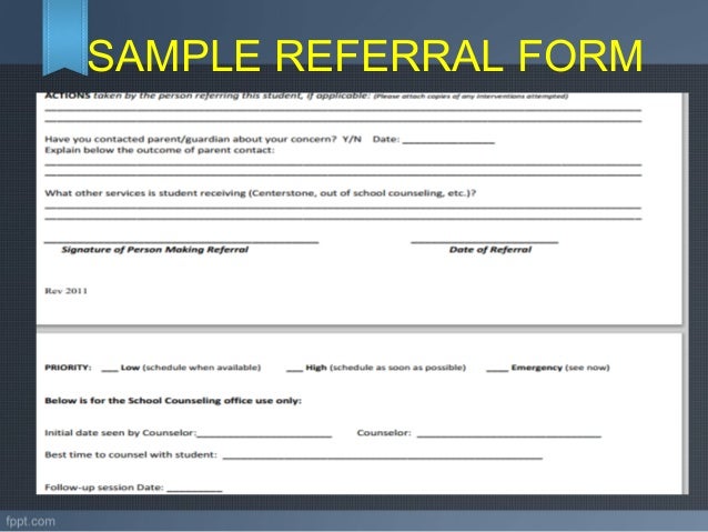 referral and follow up guidance and counseling counselor referral form