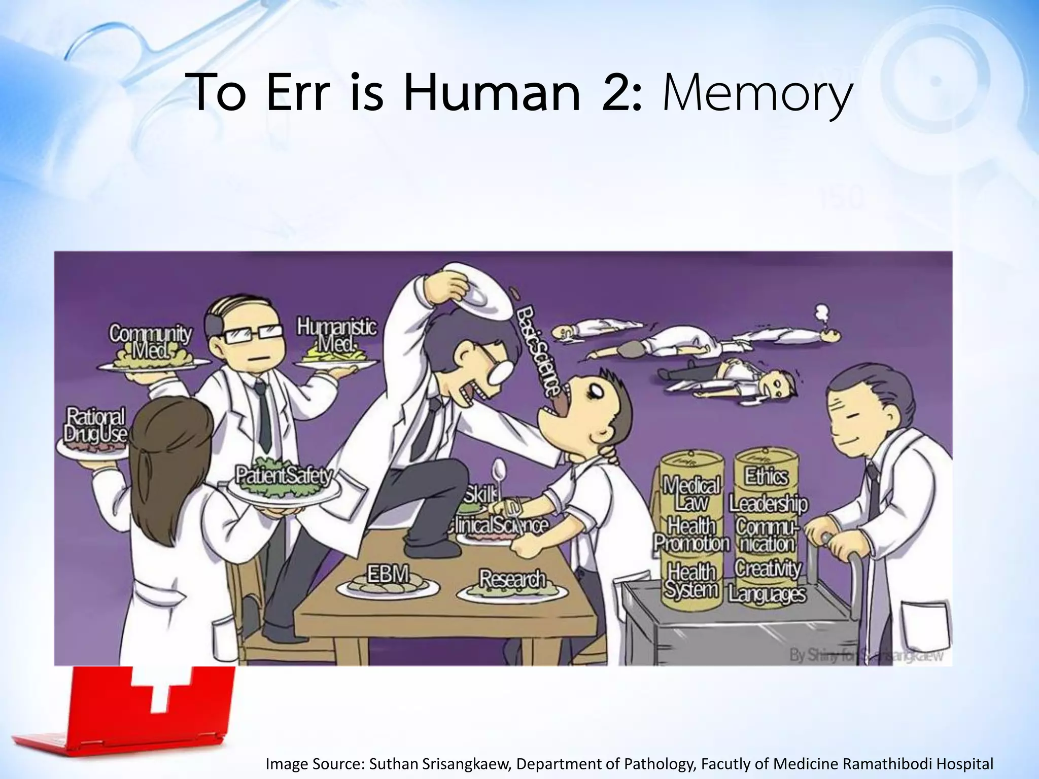 Image Source: Suthan Srisangkaew, Department of Pathology, Facutly of Medicine Ramathibodi Hospital
To Err is Human 2: Memory
 
