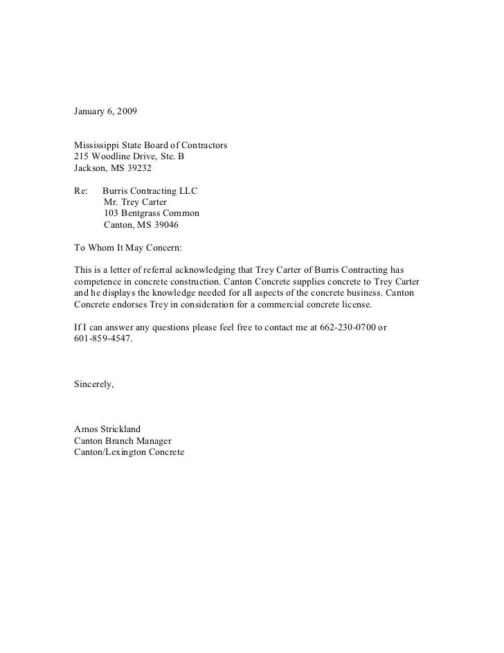 refferal letters