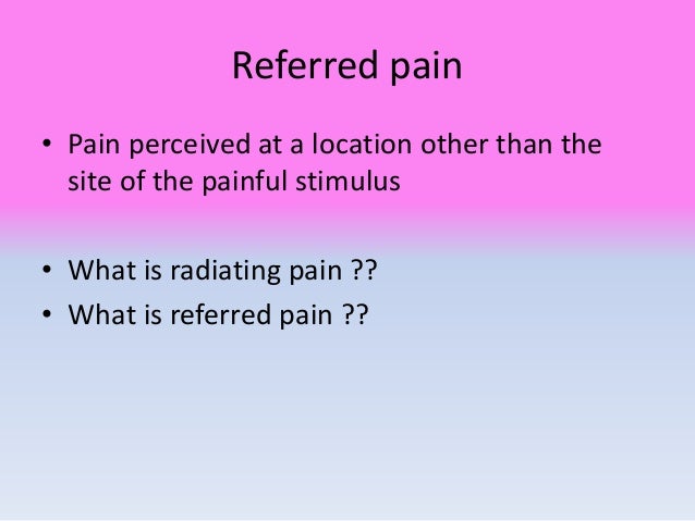 Referral Pain And Phantom Pain