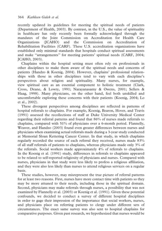 Referrals To Chaplains The Role Of Religion And Spirituality In ...